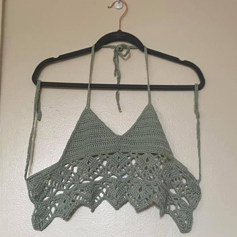 Crocheted Crop Halter Top (handmade)